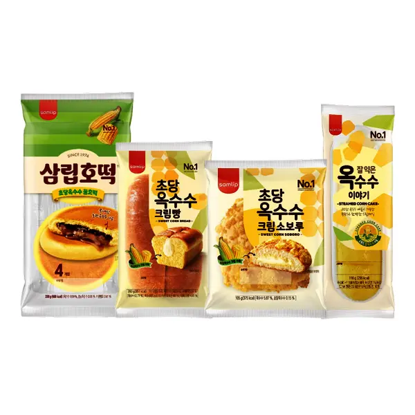 삼립 여름제철 옥수수빵 4종 8봉 (크림빵/소보로/옥수수이야기/초당호떡)