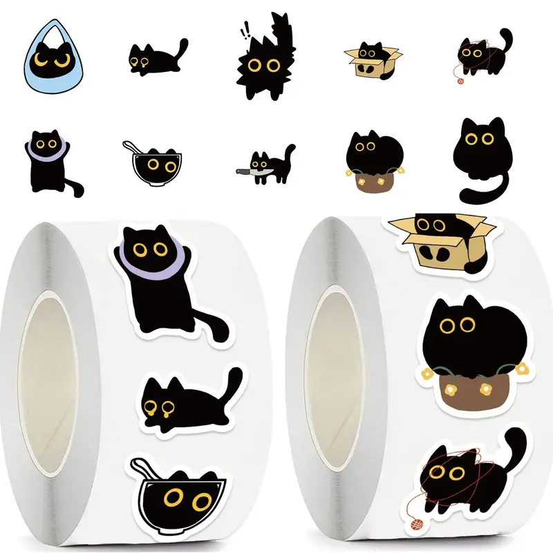2026 검은 고양이 스티커 컬렉션 100-500pcs 전화 케이스 기타