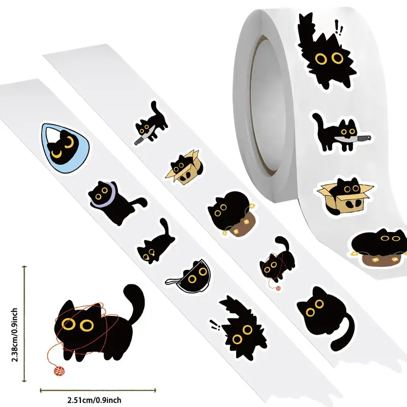 2026 검은 고양이 스티커 컬렉션 100-500pcs 전화 케이스 기타