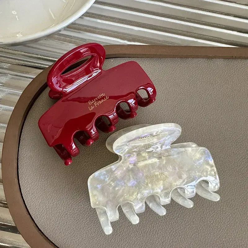 5.5cm 긴 아세테이트 헤어 크랩 여성용 및 여성용 빨간 헤어 클립
