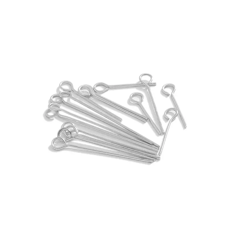 100Pcs 15-50mm 스테인레스 스틸 워터 골드 컬러 아이 핀 후크