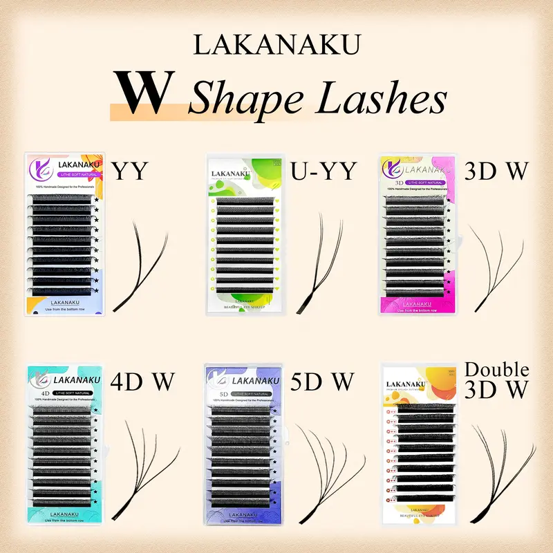 라카나쿠 YY/3D/4D/5D/6D/7D W 클로버 속눈썹 연장 실리오스