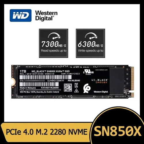 웨스턴 디지털 WD SN850X SSD 1TB 2TB NVMe Gen4 PCIe M.2 2280 PCIe 4.0X4 드라이브 내장형 솔리드