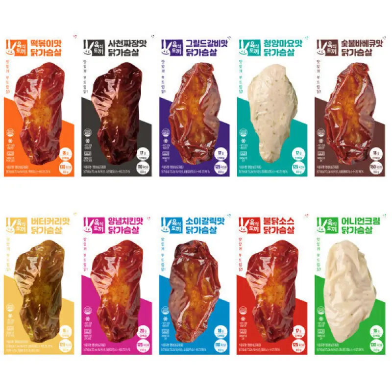 육식토끼 소스 닭가슴살 100g 통살 베스트맛 10종 선택 30팩 (15팩+15팩)
