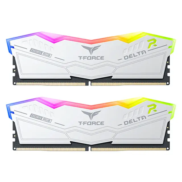 [서린공식] 팀그룹 T-Force DDR5 5600 CL36 Delta RGB 화이트 패키지 64GB(32Gx2)