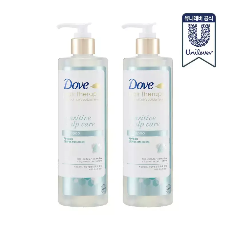(임박) 도브 헤어테라피 샴푸 센서티브 스칼프케어 380ml 2개