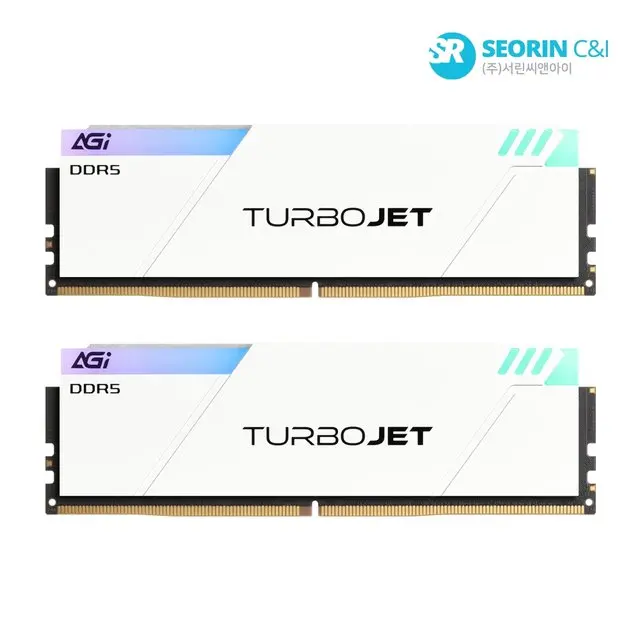 [서린공식] AGI DDR5-6000 CL36 TURBOJET UD858 RGB 화이트 패키지 서린 (32GB(16Gx2))