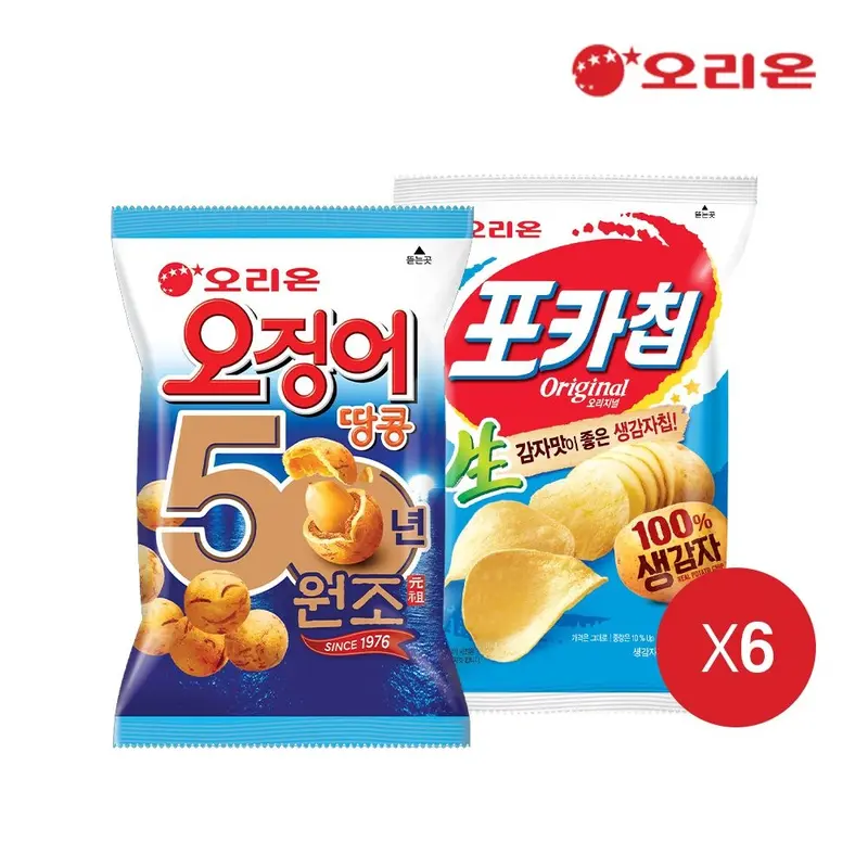 [오리온][햇감자]오리온 오징어땅콩 98g 6개 + 포카칩 오리지널 66g 6개 : 롯데ON
