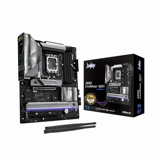 ASRock Z890 LiveMixer WiFi인텍앤컴퍼니 DDR5 인텔 1851소켓 컴퓨터 메인보드
