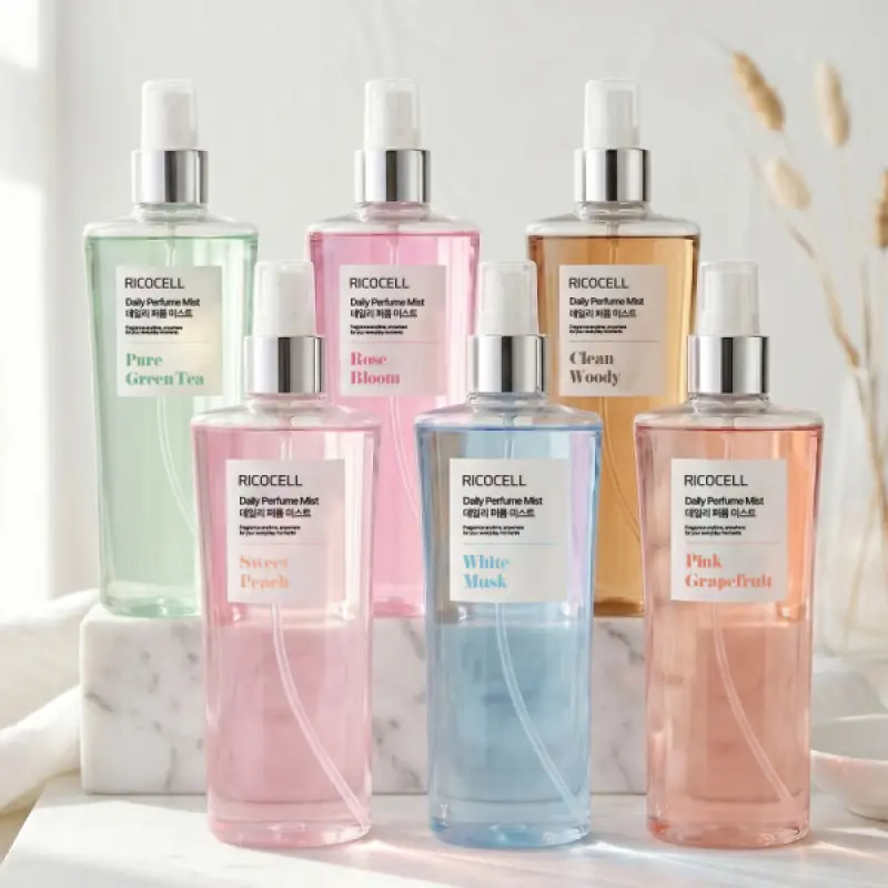 (배송비체험딜)리코셀 데일리 퍼퓸 바디 미스트 250ml (화이트머스크/그린티/로즈/자몽/피치/우디) 살냄새