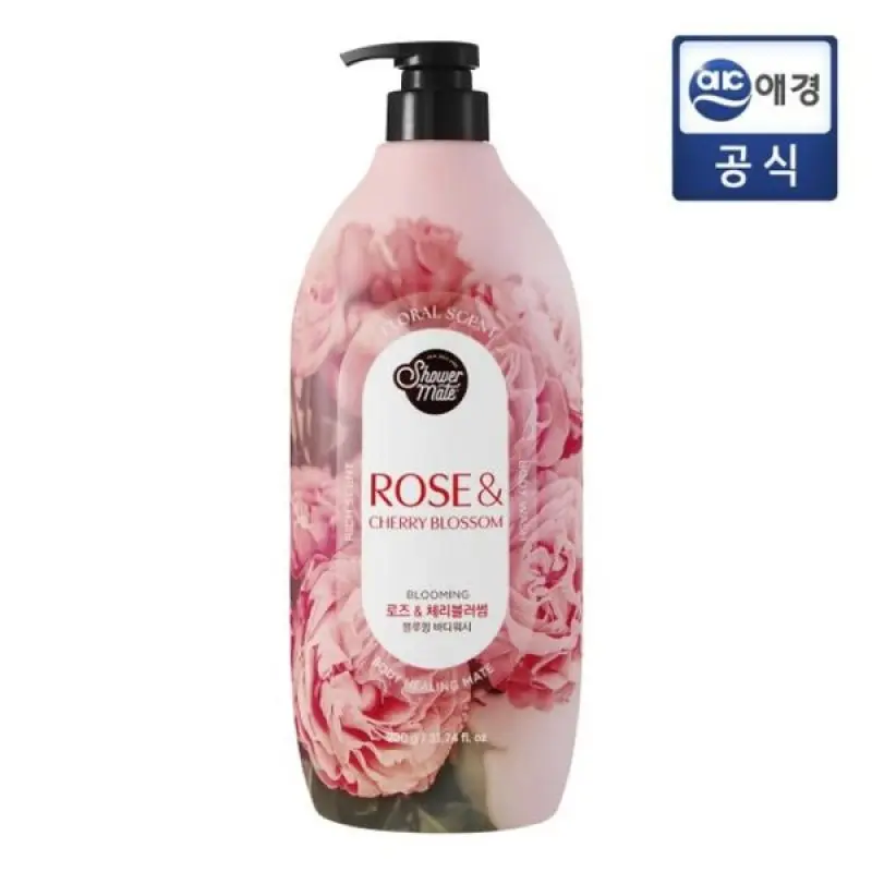 (샤워메이트)애경 샤워메이트 핑크 플라워 퍼퓸 바디워시 900g x 1개