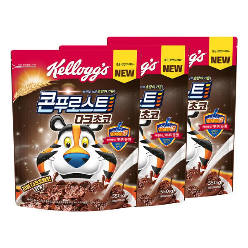 시리얼 콘푸로스트 다크초코 550g x 3개 + 쿠키앤크림 60g