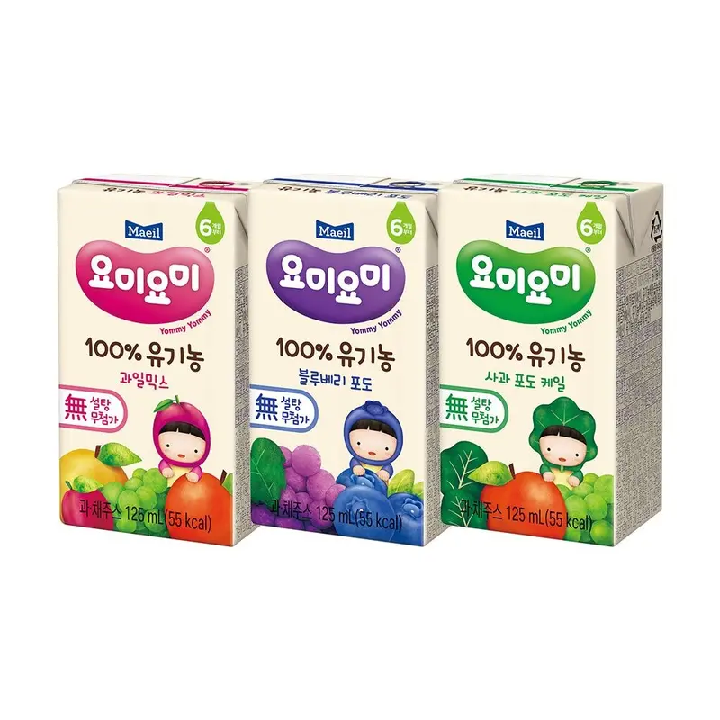 [매일][딜크릿] 요미주스 3종 과일믹스/블루베리포도/사과포도케일 125ml 24팩 : 롯데ON