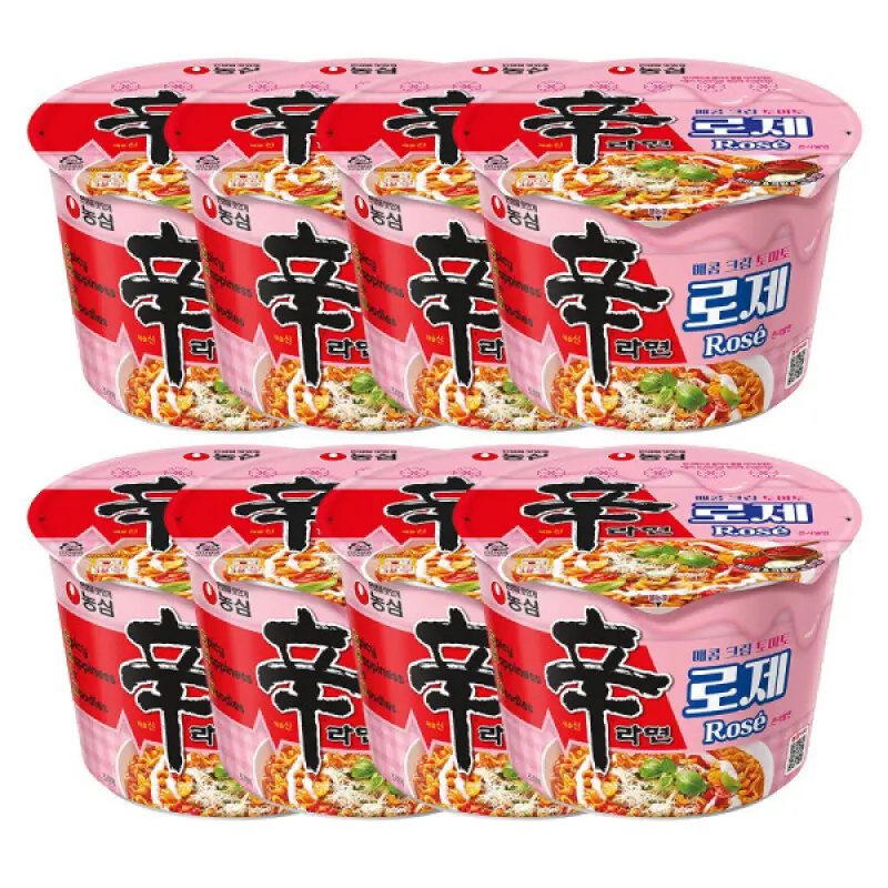 농심 신라면 로제 큰사발면 108g X 8개