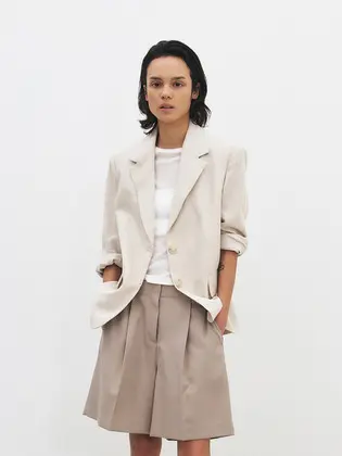 TFR LINEN HERRINGBONE BLAZER_2COLORS