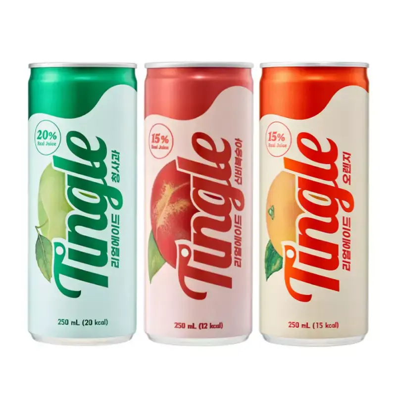 팅글 리얼에이드 신비복숭아 + 청사과/오렌지 250mL, 2박스 구성