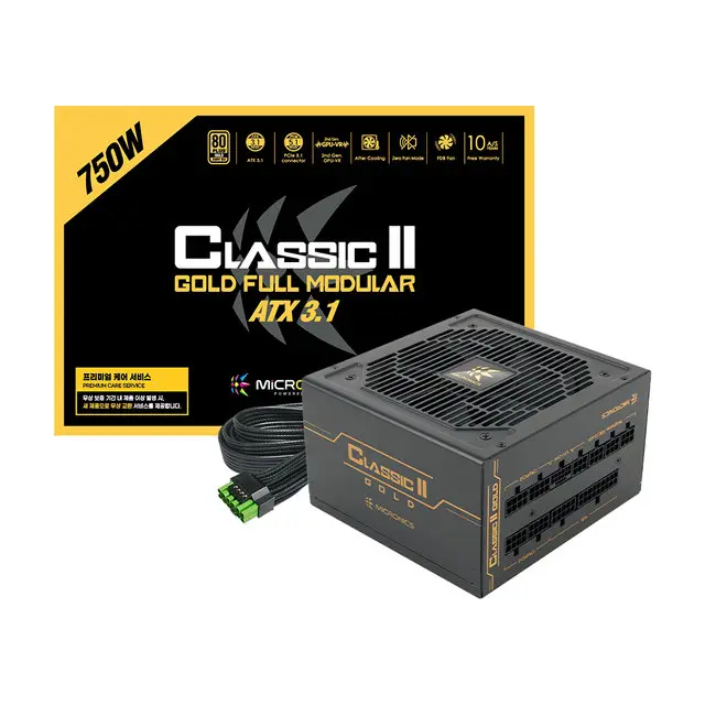 (공식총판)마이크로닉스 Classic II 750W 80PLUS GOLD 풀모듈러 ATX3.1 (블랙)