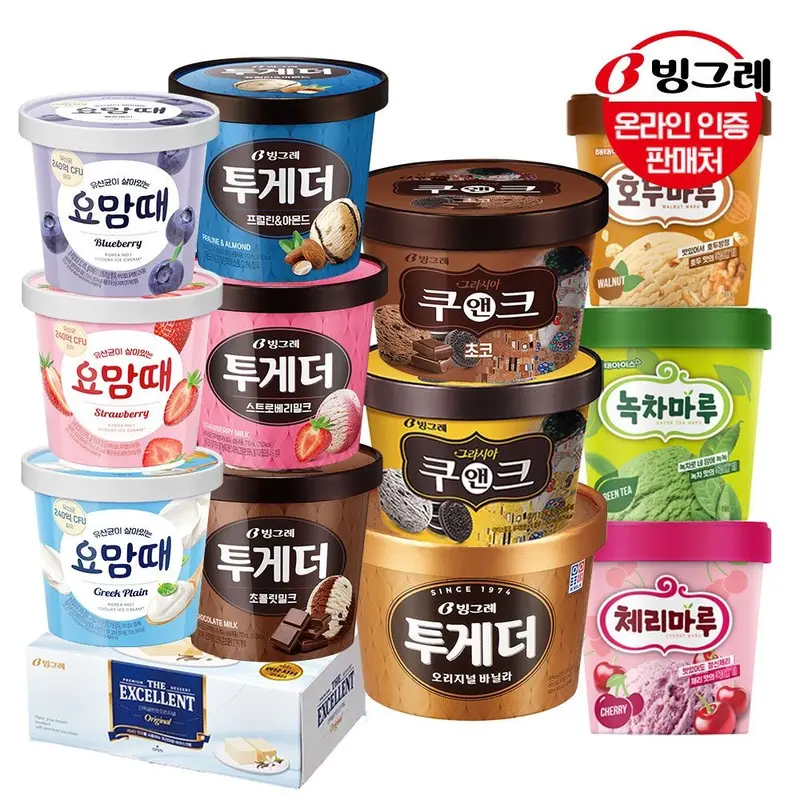 [빙그레]투게더/엑설런트/요맘때/호두마루/녹차마루/체리마루 3+2개 골라담기 /프리미엄/아이스크림 : 롯데ON