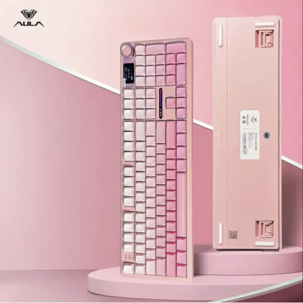 AULA 독거미 F108 pro 3모드 기계식 키보드 8000mAh 저소음 솜사탕축 화이트그레이 예약발송 9월말출고