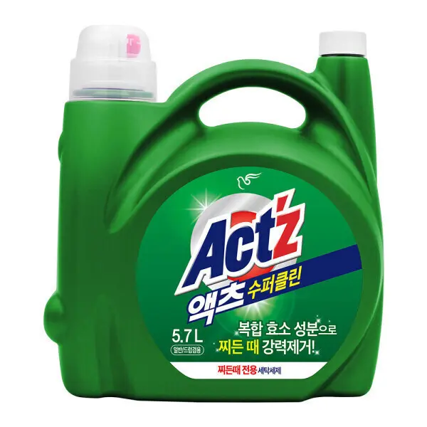 대용량 액체세제 액츠 수퍼클린 찌든때 5.7L 겸용 제품
