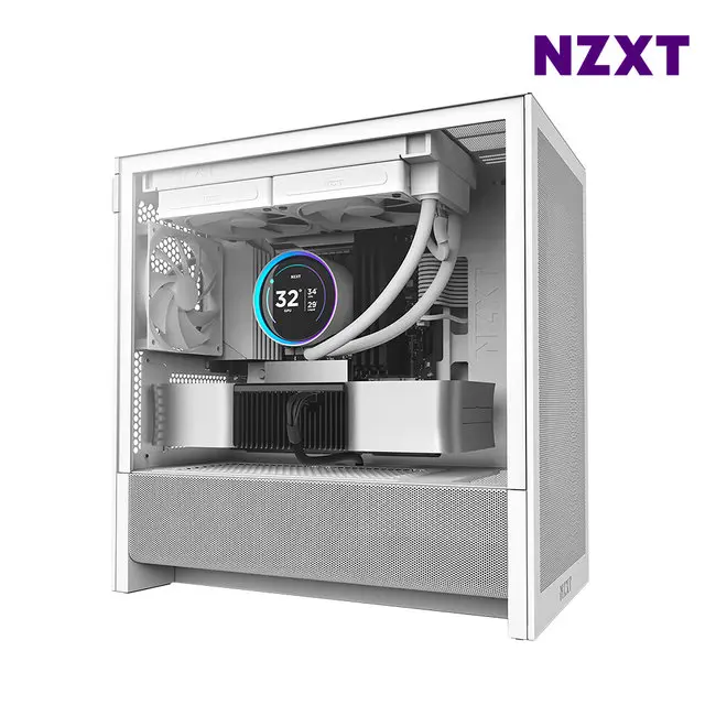 NZXT H3 FLOW 화이트 PC케이스 M-ATX케이스 최종 84,640 WON