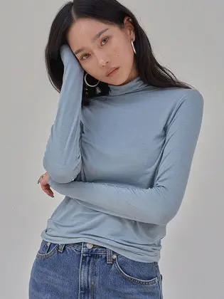 베이직 슬림쉐입 하이넥티