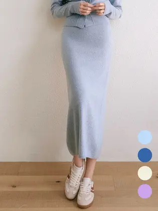 WOOL SLIM KNIT LONG SKIRT (4COLOR)