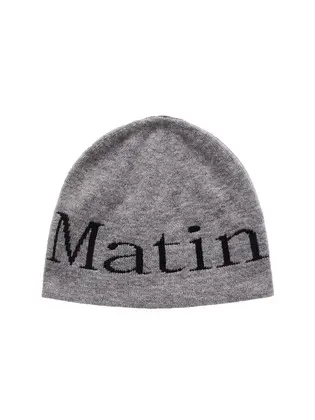 LOGO JACQUARD SHORT BEANIE IN GREY
