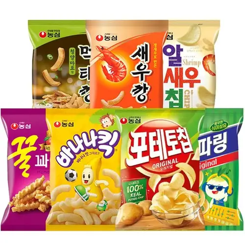 [농심]양파링4봉+바나나킥4봉+자갈치4봉+새우깡4봉