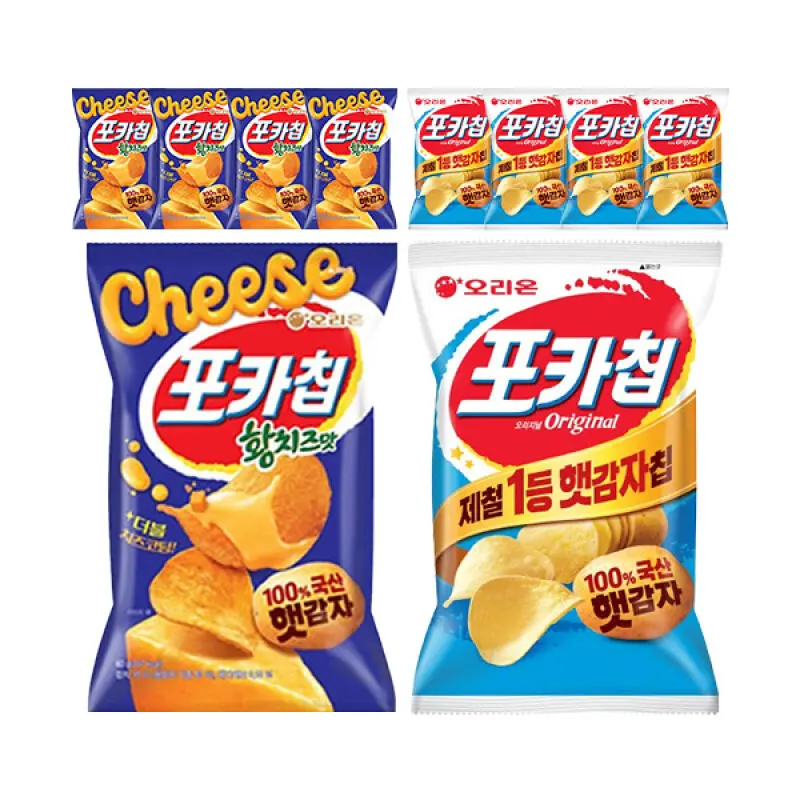 오리온 포카칩 황치즈 60g, 5개 + 포카칩 오리지널 66g, 5개