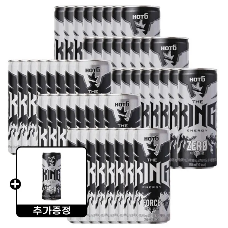 칼로리는 가볍게 텐션업 핫식스 더킹포스 355ml 24캔 + 제로 355ML 24캔 +핫식스 더킹 제로 355ml 6개 증정