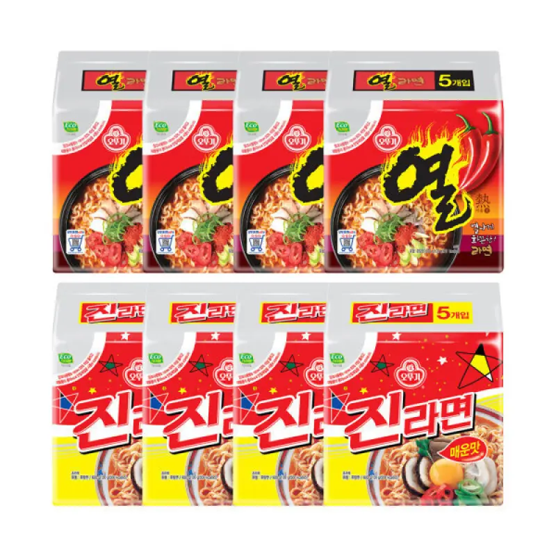오뚜기 진라면 매운맛 120g 20개 + 열라면 120g 20개