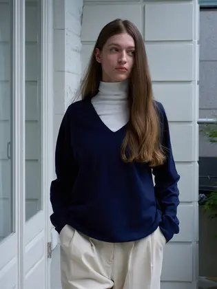 [2사이즈/6컬러]ESSENTIAL V-NECK PULLOVER KNIT