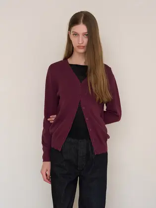 [2사이즈/6컬러]ESSENTIAL V-NECK KNIT CARDIGAN