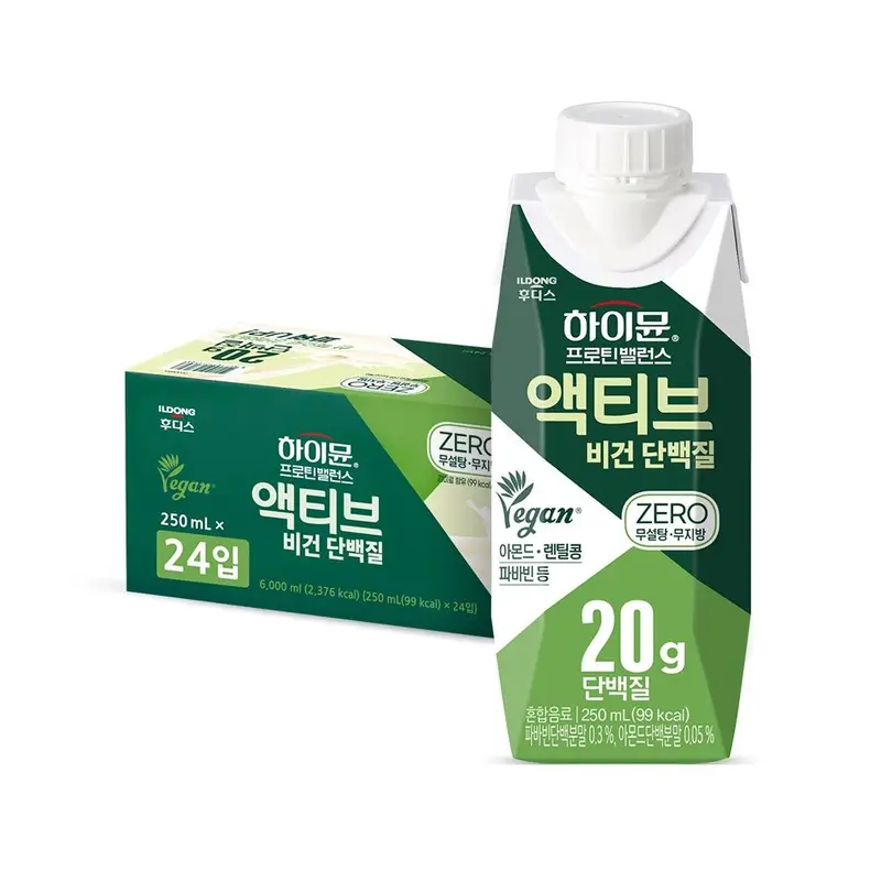 [하이뮨][소비기한 26.12.30] 프로틴 밸런스 액티브 비건 단백질 250mlx24개 : 롯데ON