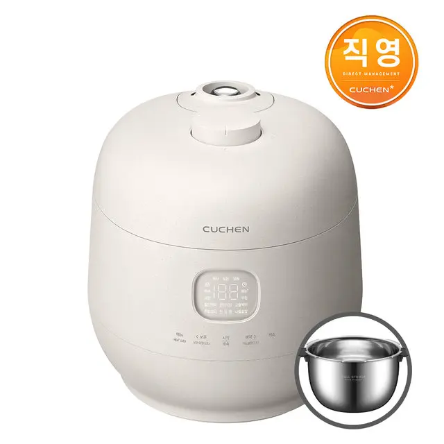 [실리콘밀폐용기-SET 증정] 쿠첸 brain 풀스텐 듀얼프레셔 10인용 IH전기압력밥솥 CRH-TWS1010W (화이트)