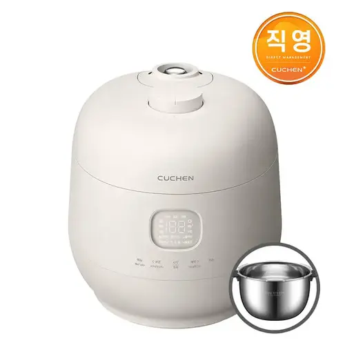 [실리콘밀폐용기-SET 증정] 쿠첸 brain 풀스텐 듀얼프레셔 10인용 IH전기압력밥솥 CRH-TWS1010W (화이트)