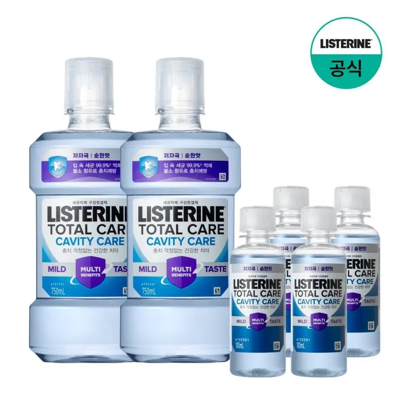 [리스테린][토케플250ml증정] 리스테린 토탈케어 2종 750ml +100ml +100ml 기획팩 (2PACK) : 롯데ON