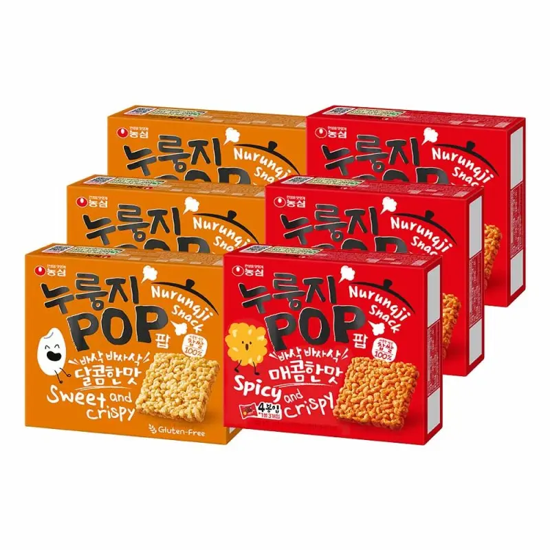 농심 누룽지팝 오리지널 3개 + 매콤한맛 3개 +누룽지팝 미니 파우치 굿즈 증정