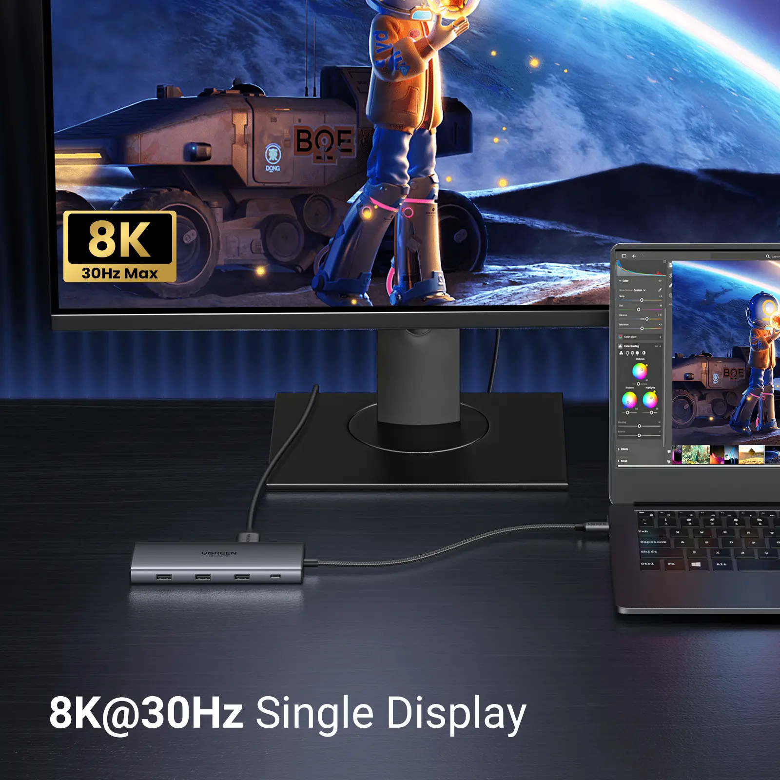 UGREEN 듀얼 HDMI USB-C 허브