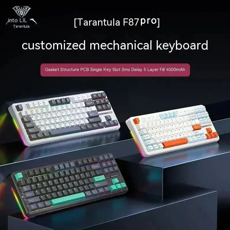 AULA F87 Pro 기계식 키보드 2.4g/Usb/블루투스 트라이