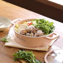 보트너 인덕션겸용 세라믹코팅 핑크 냄비 24cm 전골 샤브샤브 김치찌개 나베냄비