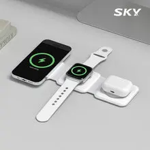 SKY 스카이 필 맥세이프 3in1 접이식 고속 무선 충전기+링 스티커 W26