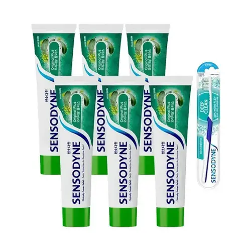 센소다인 시린이케어 오리지날 플러스 치약 100g, 6개+딥클린 칫솔 1입,1개