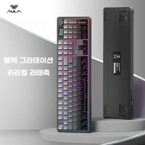 Aula 독거미 F108 pro 유무선 기계식 키보드 풀배열 핫스왑 8000mAh 2.4G RGB
