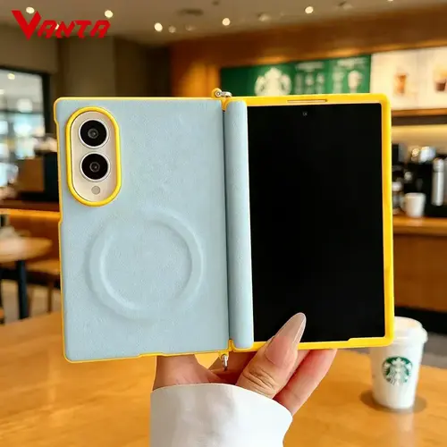 Magsafe 도파민 대비 컬러 가죽 케이스 삼성 Z Fold 8 갤럭시 Fold8 자기 힌지 보호 충격 방지 커버 - AliExpress