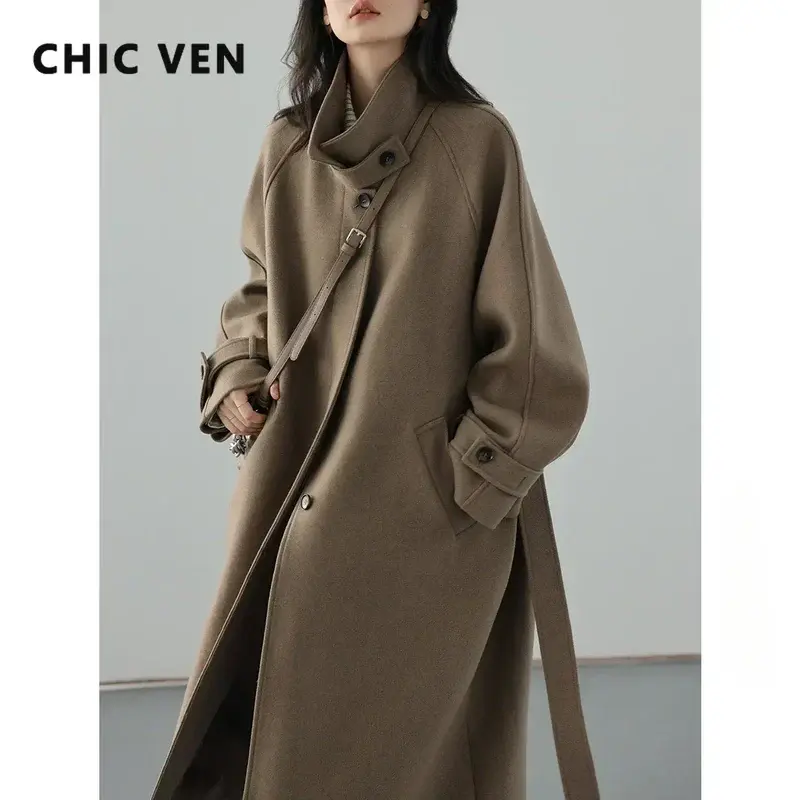 CHIC VEN 여성용 롱 트렌치 코트