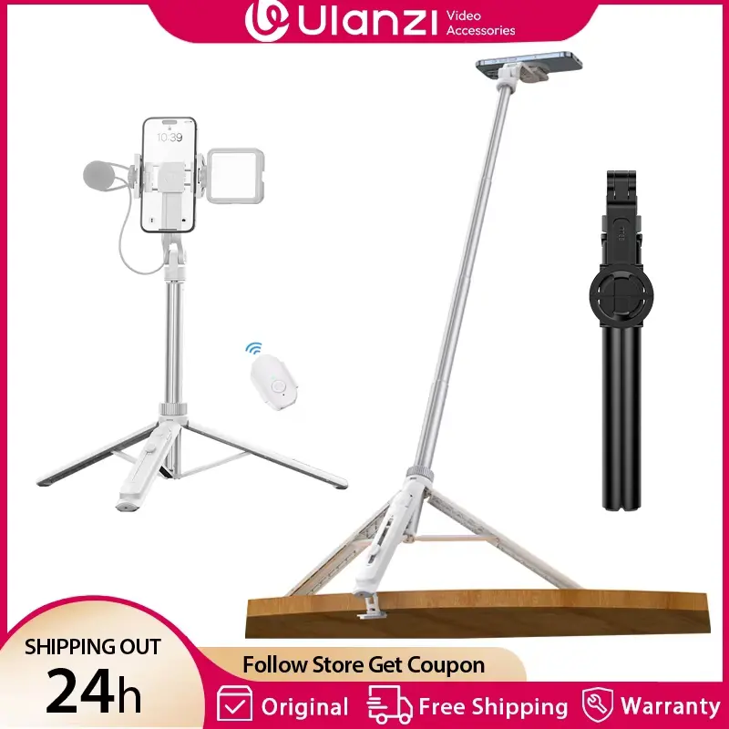 Ulanzi TT88 1.44M 오버헤드 셀카 스틱 전화 삼각대