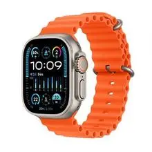 Apple 애플워치 울트라2 49mm, GPS + Cellular (티타늄, 오렌지 오션밴드) - [MREH3KH/A]