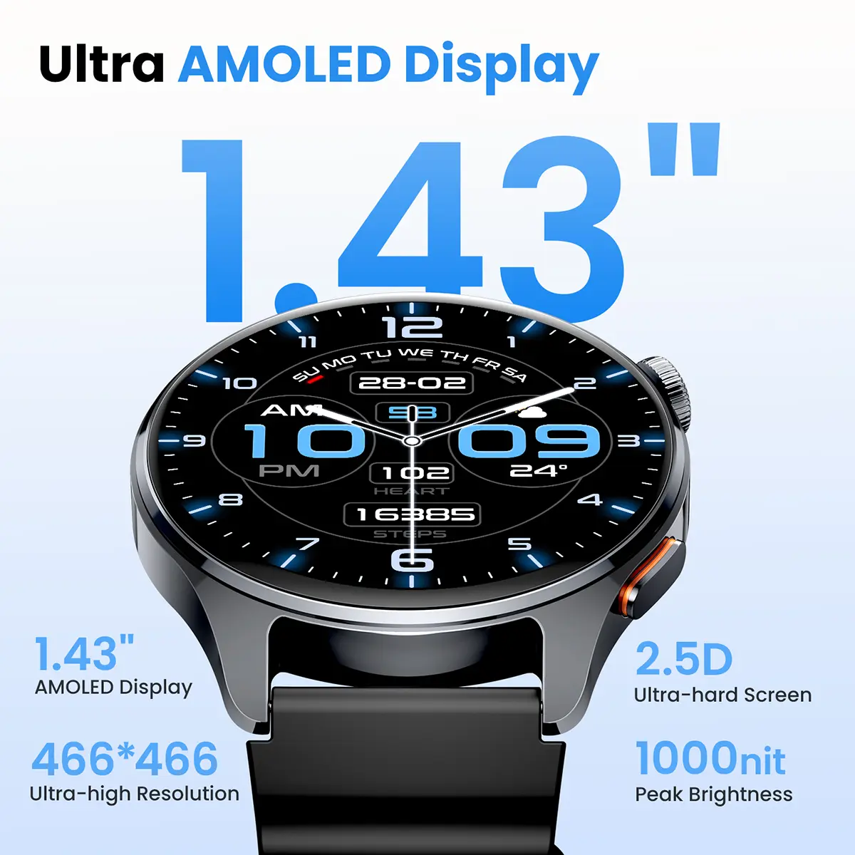 HAYLOU Watch 4S GPS 스마트워치 1.43인치 HD